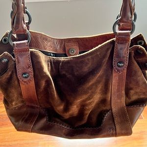 Frye suede shoulder purse